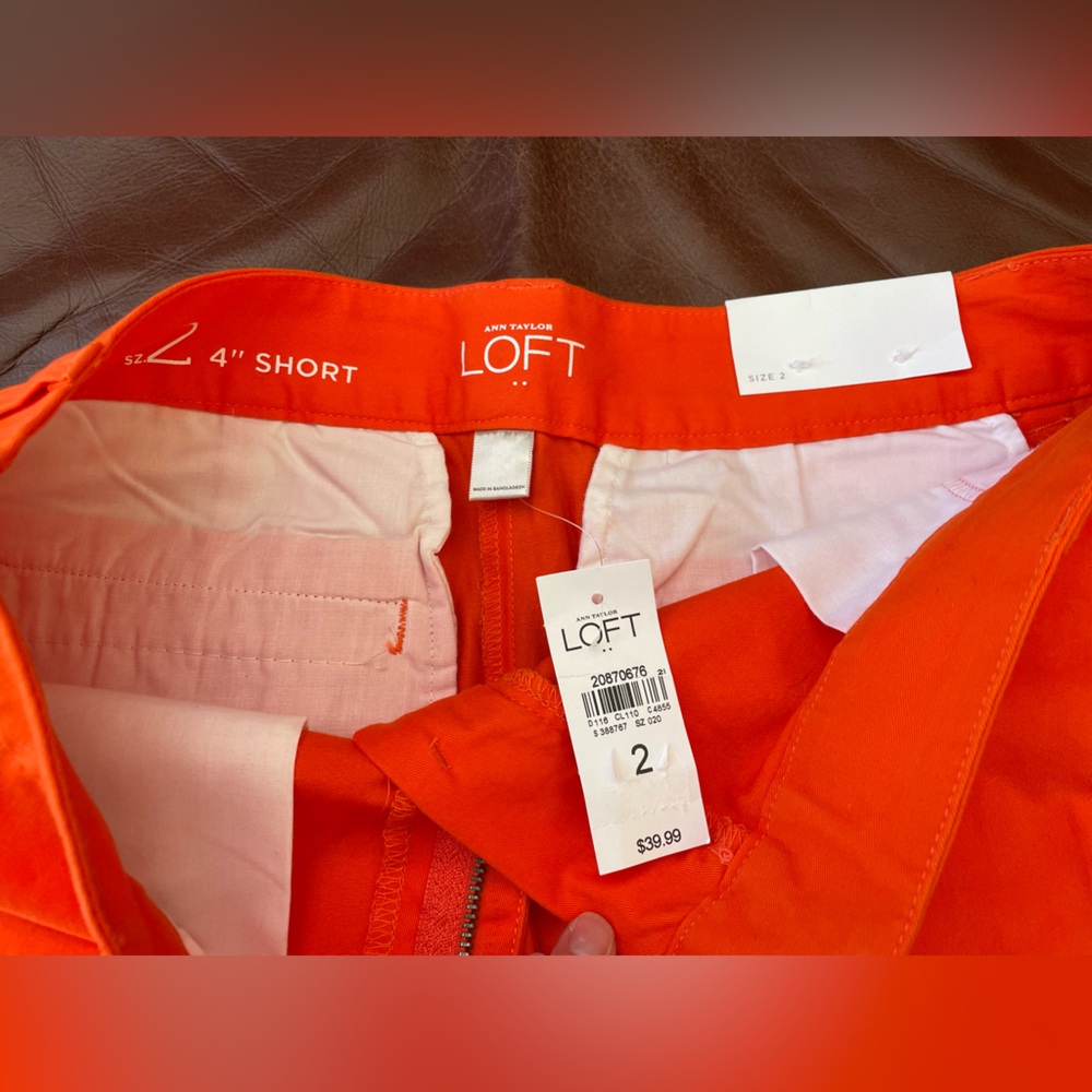 Ann Taylor Loft 4” Orange Shorts - Picture 2 of 2
